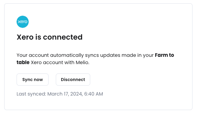 Xero is connected in Settings.png
