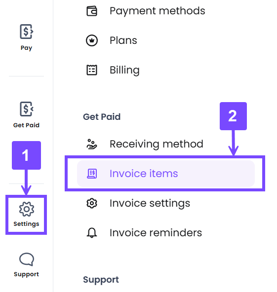 Invoice settings