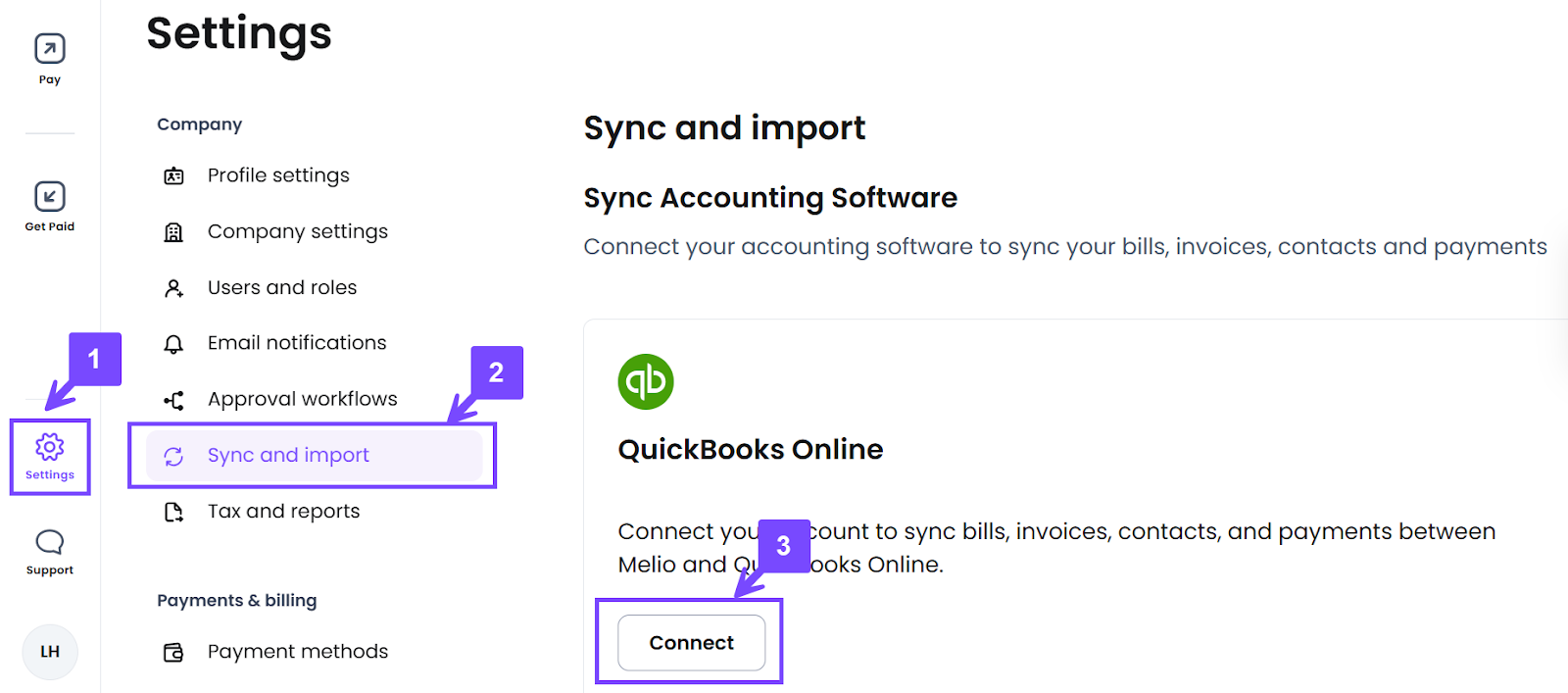 Sync and Import settings