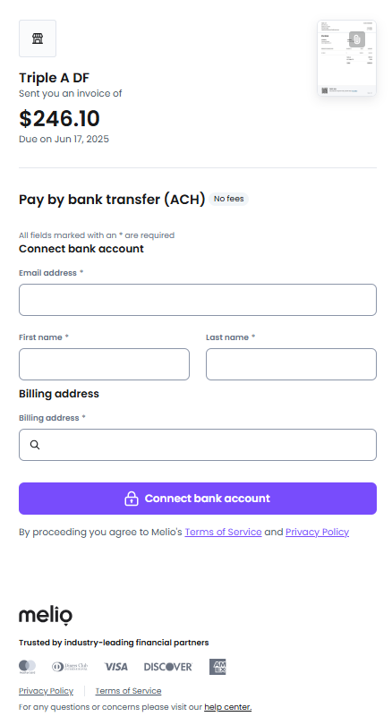 Payment page
