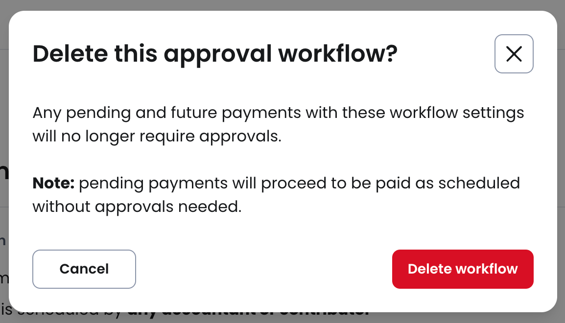 Delete this approval workflow? Confirmation popup, click Delete workflow.png
