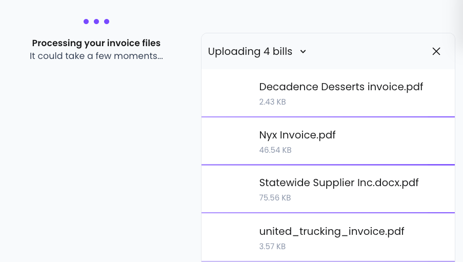 How to upload and review multiple bills at once