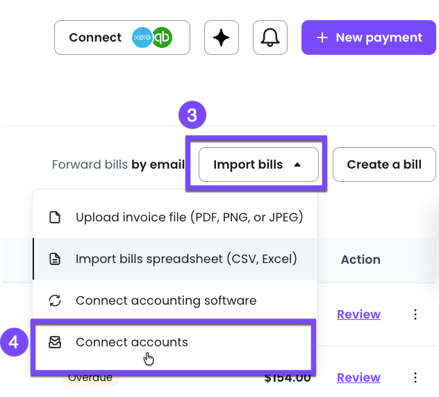 import bills from your Gmail account