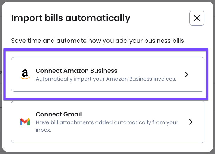 connect to your Amazon Business Account