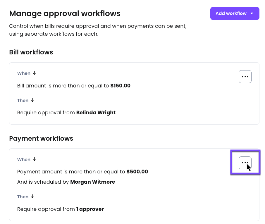 Customize payment workflows