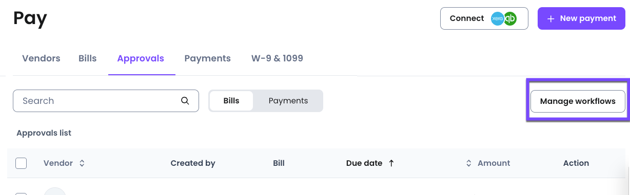 Payment approval workflows control which payments require authorization before money leaves your account — this is separate from bill approval, which validates the bill itself before it becomes payable.