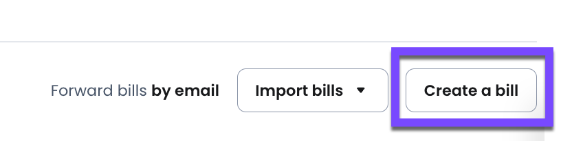 Creating a bill to make a new check payment