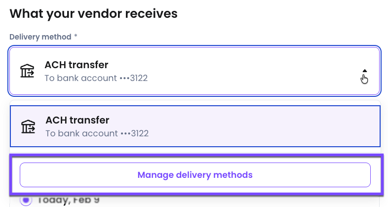 Setting up the ACH transfer