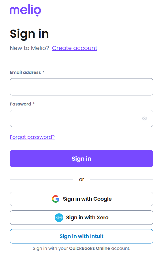 login screen