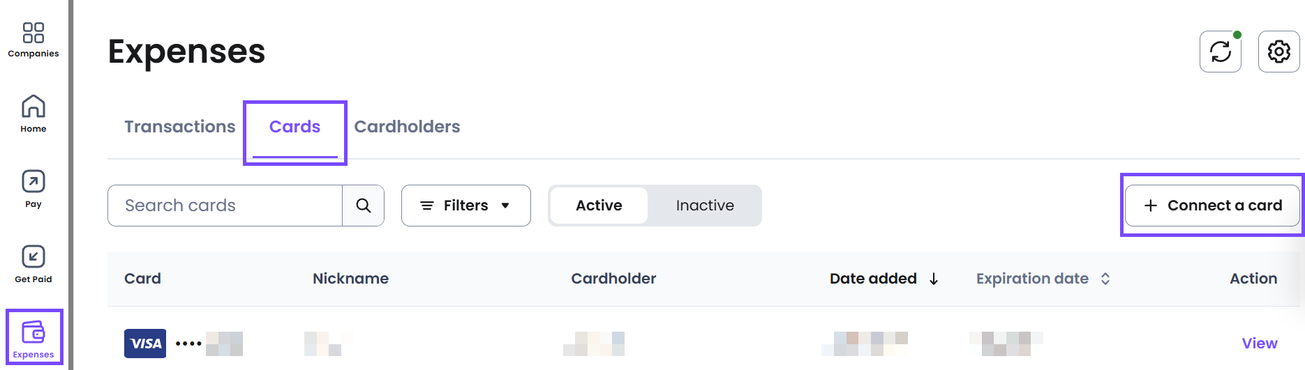 Expenses dashboard