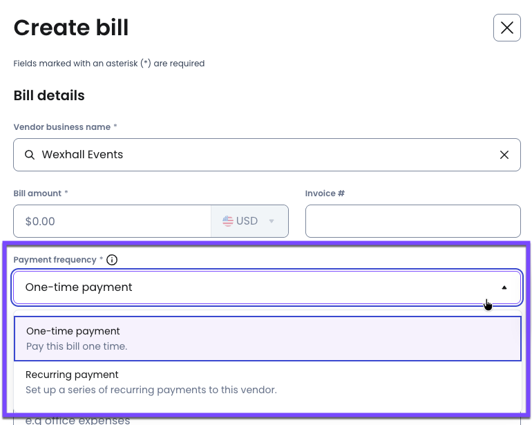 During scheduling, you can choose between a one time payment or a recurring payment. 
