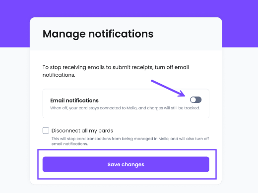 Opt-out of receipt messages screen