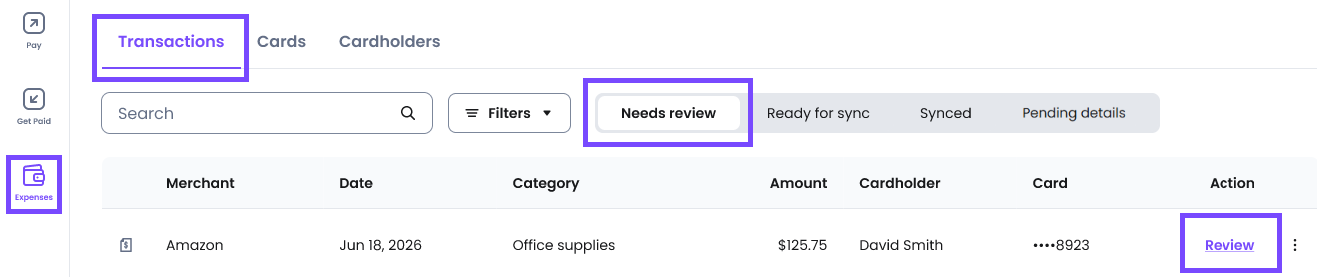 Expenses dashboard