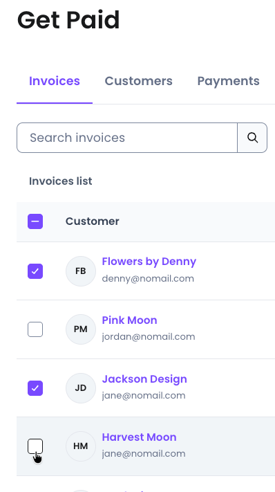 bulk invoice sharing