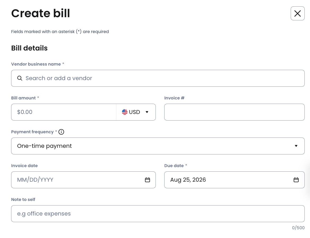 Create a bill to reimburse your employee. 